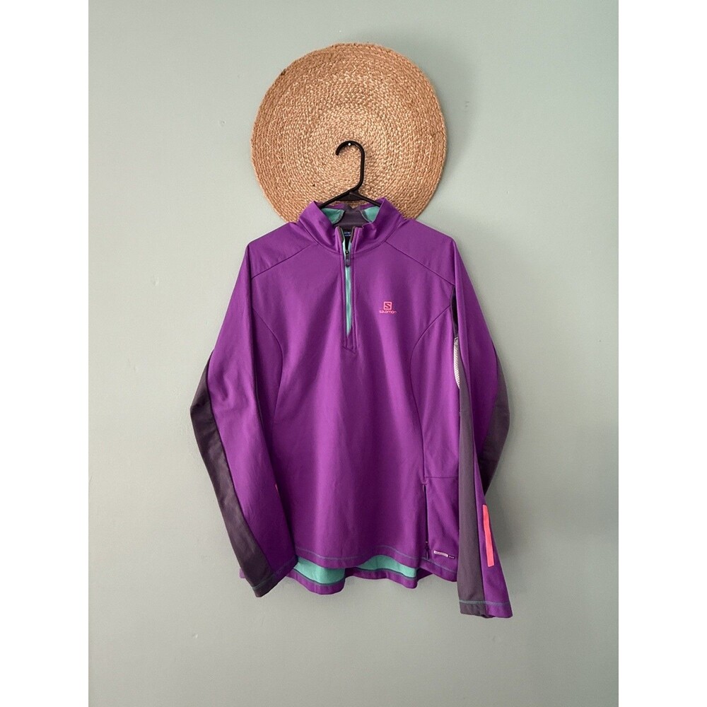 Salomon Womens Pullover Size XL X-Large - Advanced Skin Warm 1/4 Zip